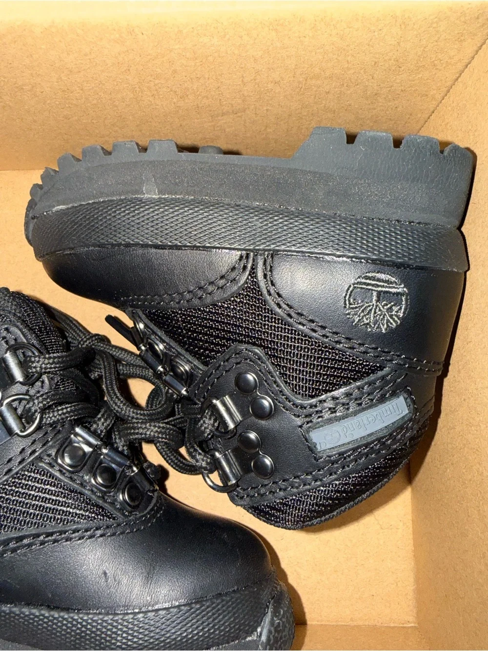 Timberland baby Black Lace-Up Hiking Boots